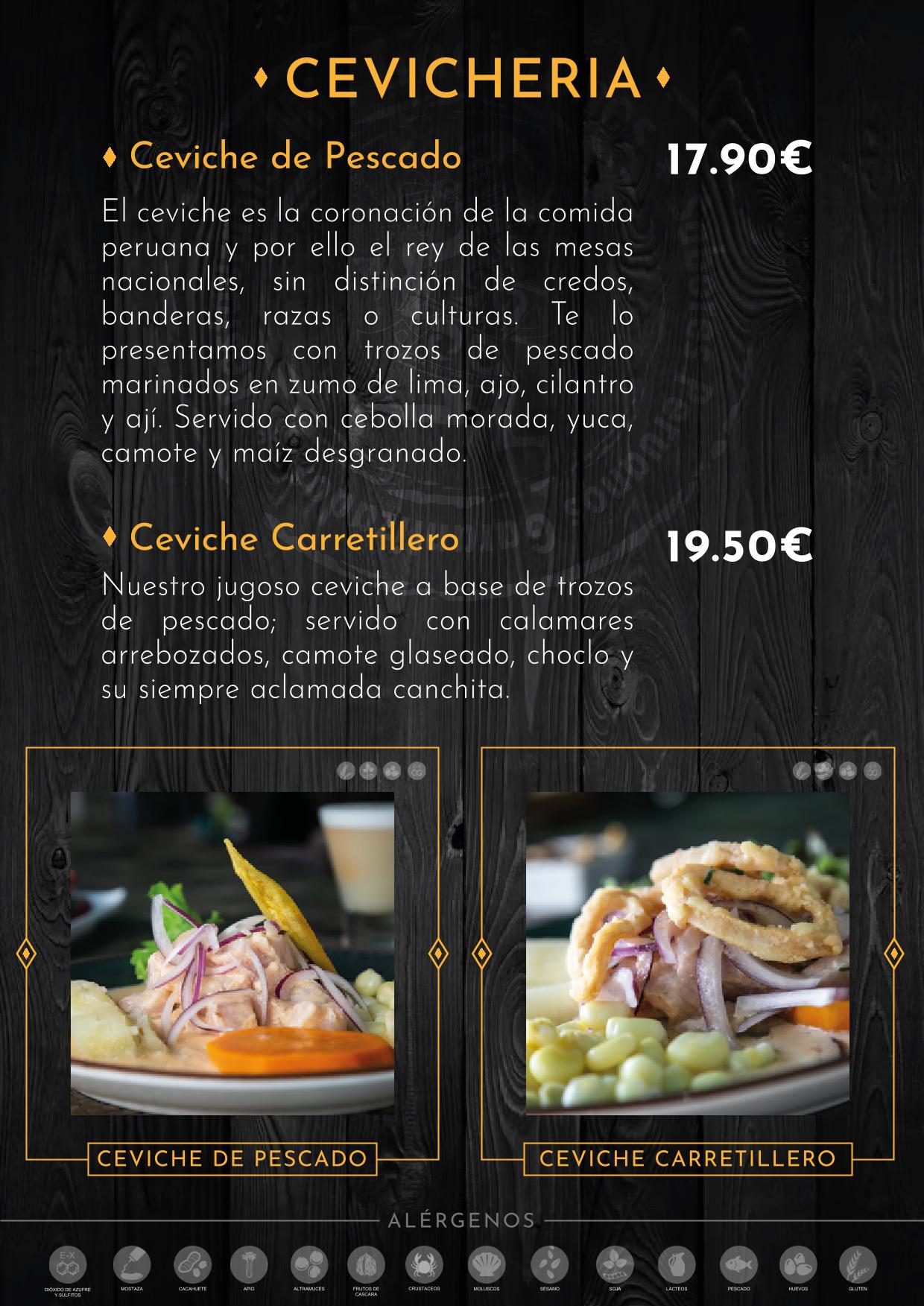 carta de platos