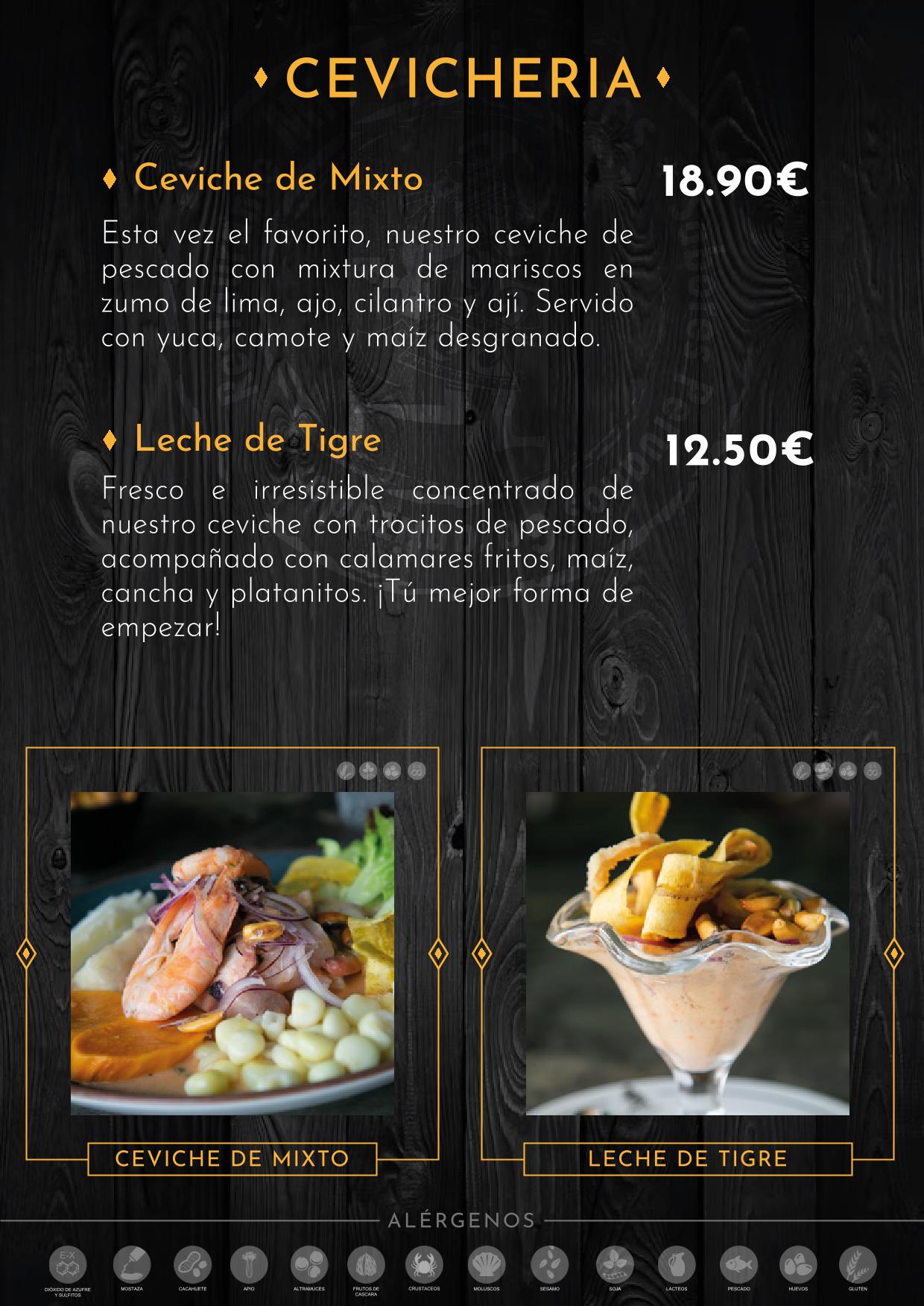 carta de platos