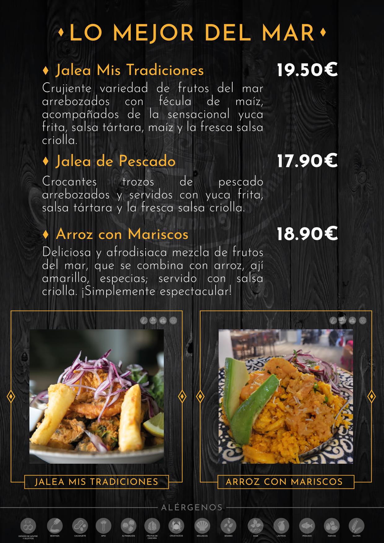 carta de platos